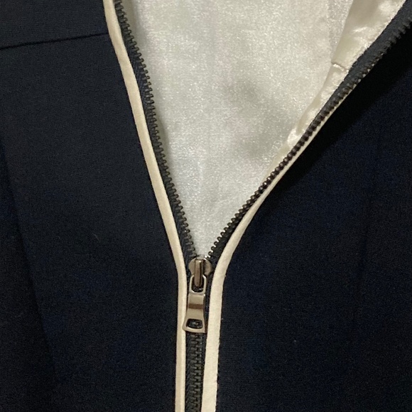 Elegant, Elie Tahari, Navy and White, Dress, Knee/Below Knee, Size 0 - Picture 5 of 10